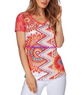 buy top t-shirt lace summer brand 101 idées Design 295VRA online