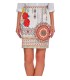 Mini skirt suede print floral ethnic 101 idées 359Y womens clothes