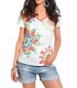 T-shirt top summer floral ethnic 101 idées 466Y clothes for women