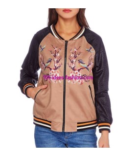 buy now bomber jacket suede print 101 idées 349BOM clothes for women