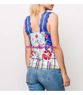 buy T-shirt top lace summer floral 101 idées 'Ivry' clothes for women