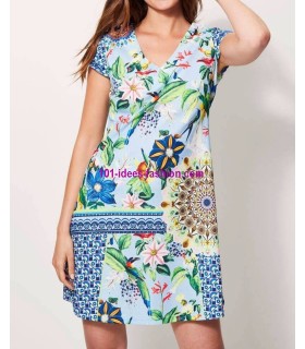 buy dress tropical print summer 101 idées 'Lecc' clothes for women